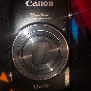 Canon PowerShot(elph 360 hs) with case and tripod